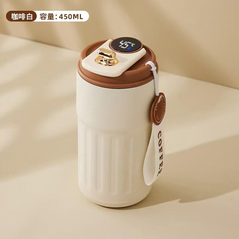 Stainless Steel Vacuum Insulated Coffee Travel Mug With Straw Lid 500ml Double Wall Leak Proof Office Outdoor