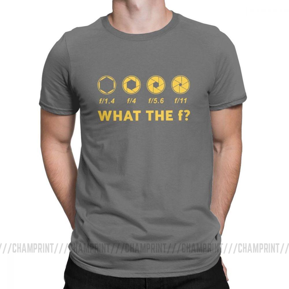 Смешная футболка с диафрагмой для фотографа, мужская, What The F, новинка, хлопковая, с коротким рукавом