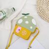 Girls Shoulder Bag Trend New Summer Cartoon Cute Tiny Mushroom House Crossbody Bags Soft PU Leather Mini Children Package