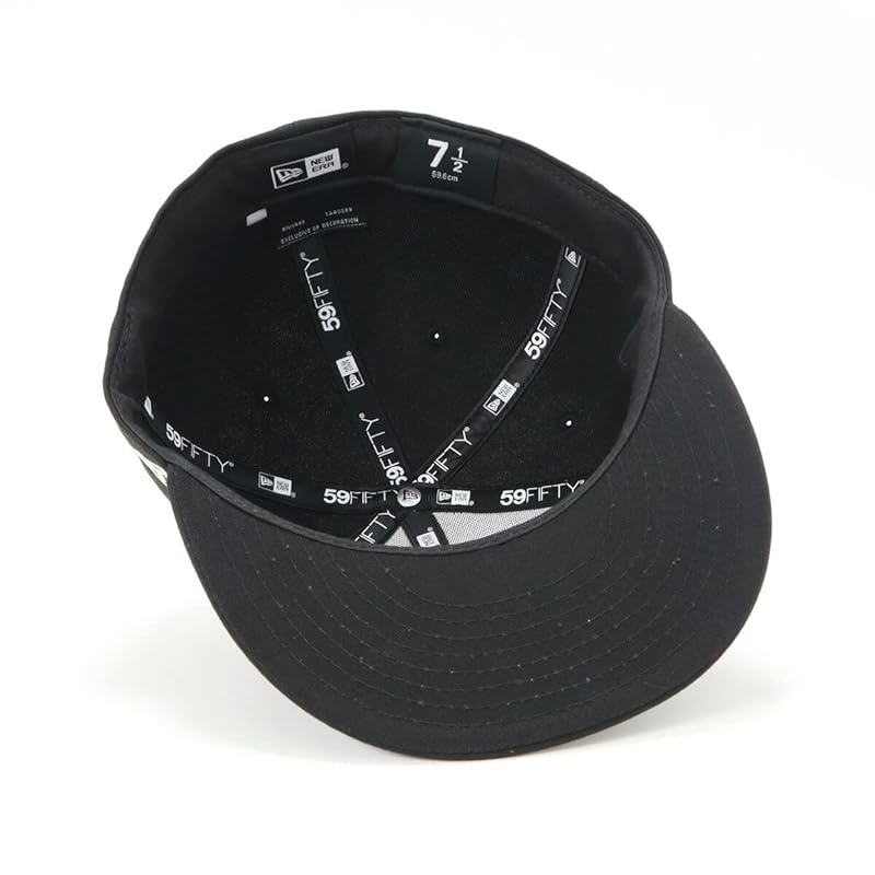 [New Era] колпачок 59FIFTY черный/белый 7 1/4 Однотонный цветной колпачок