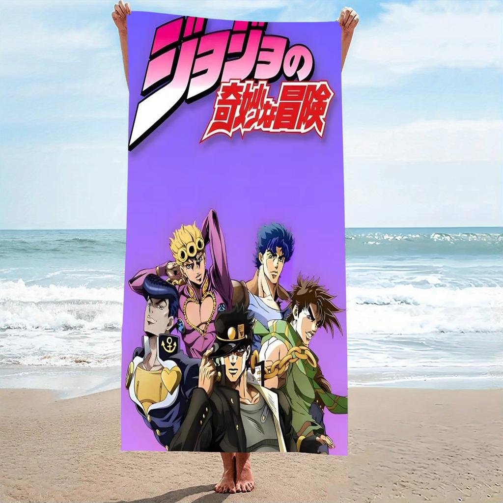 1 шт. Пляжное полотенце из микрофибры JoJo's Bizarre Adventure, быстросохнущее банное полотенце для бассейна, пляжа, путешествий, подарок для фанатов аниме