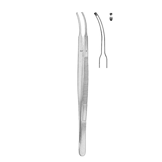 GDC Micro Tissue Forceps Gerald - Curved - 1x2 (18cm) (TPG4)