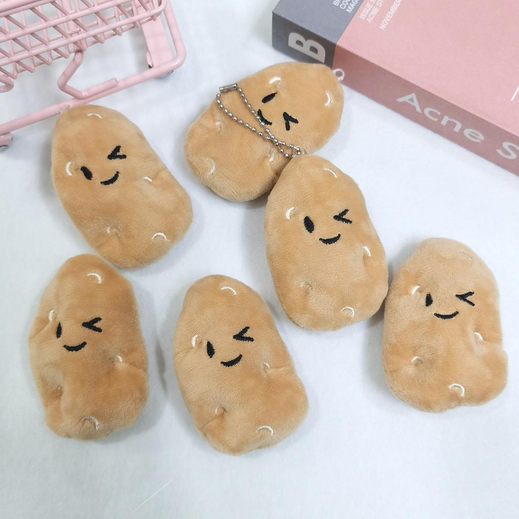 Soft Fabric Potato Doll Key Chain Brooch Pendant Plush Keychain Creative Bag Charm Decorations for Women and Girls