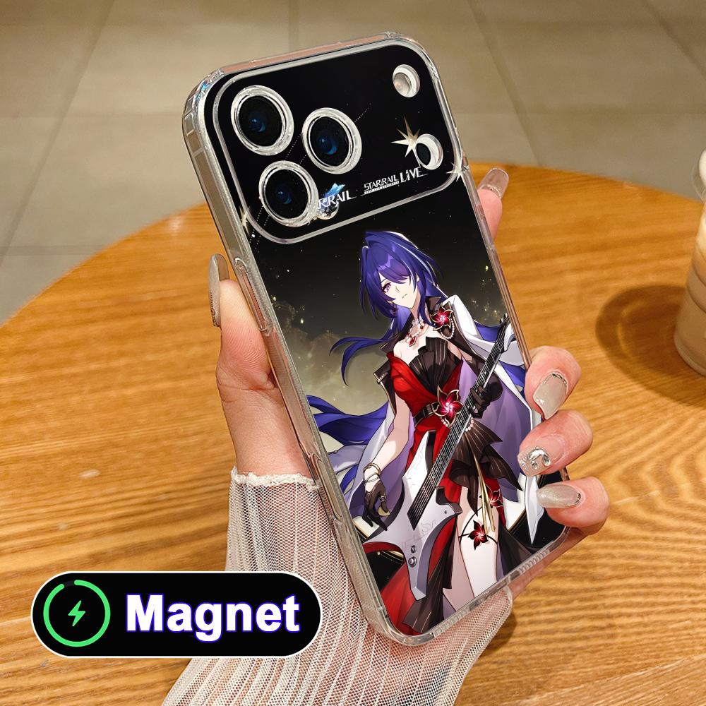 Прозрачный чехол HSR Acheron из ТПУ с Magsafe для мобильного телефона iPhone 17 16 15 14 13 12 11 Air Pro Max Plus Mini Цветная крышка