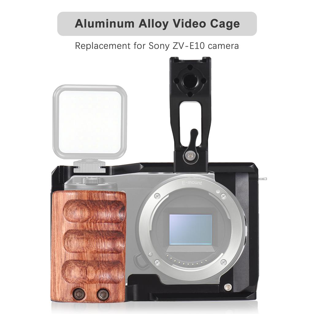 Andoer Camera Cage + Top Handle Kit Aluminum Alloy Video Cage with Cold Shoe Mount 1/4 Inch & 3/8
