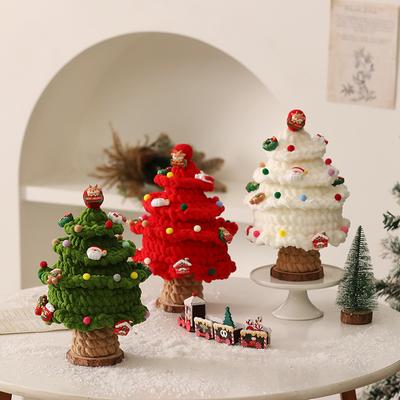 Ручная вязка Рождественские елки Рукоделие Вязание крючком DIY Материал Набор Креативный крючок Пряжа для вязания Рождественский декор для дома Теплые подарки