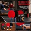 6PCS Poplar Wood Ping Pong Racket Set Dual Rackets Ping Pong Paddles  Indoor Outdoor