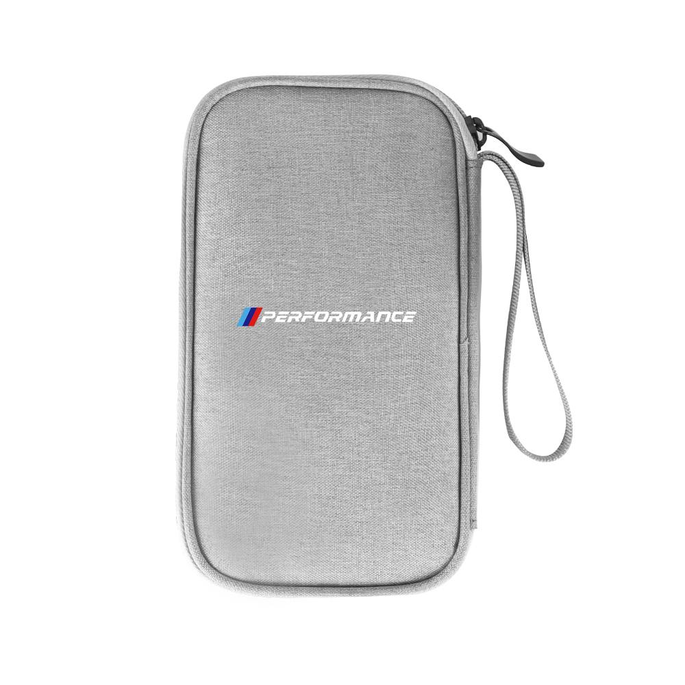 For BMW M Performance Logo Emblem Portable Car Travel Key Driver's License Earphone USB Storage Bag Waterproof Oxford Organizer XN9