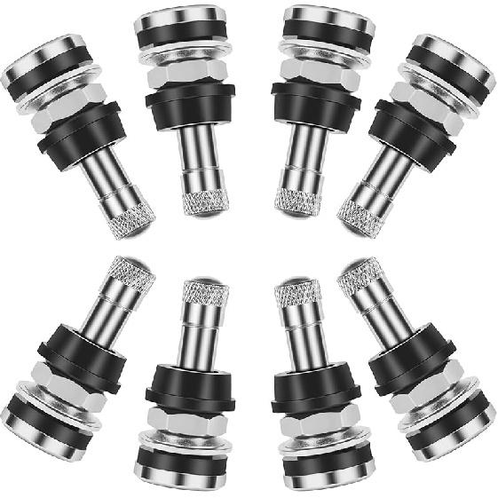 6-Pack TR416 Tire Valve Stems, High Pressure 200 PSI Tubeless Valve Stems, Brass Valve Stems, 1-1/2" Schrader Valve, Fits 0.453" & 0.625" Rim Holes