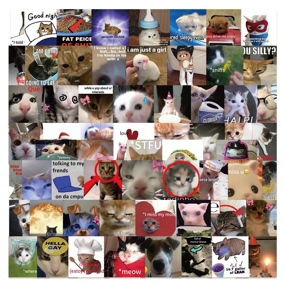 Милая наклейка с кошкой, креативная наклейка с изображением черного котенка Kawaii, играющего с милой канцелярской наклейкой для декоративного альбома своими руками