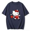 2026 новый летний милый графический топ HelloKitty повседневный хлопковый топ с коротким рукавом для женщин и девочек Каваи мультяшный принт Streetwear