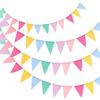 4 Pcs Pennant Pull Flower Party Hanging Decor Flag Flags Decorative Banner Bunting Decorate Colorful