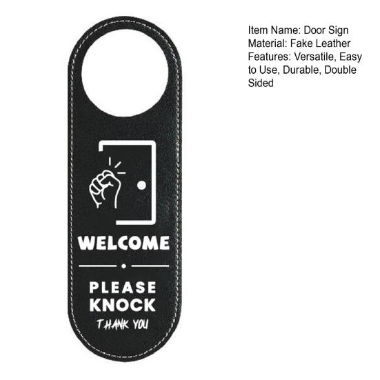 Door Sign Durable Double Sided Design Please Knock And Out Of Office Printing Reminder Sign for Home Office