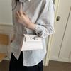 Women Crocodile Texture Simple Casual Lock Shoulder Commute Small Square Bag