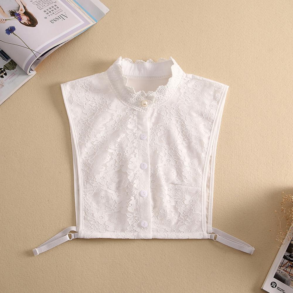 2023 Shirt Fake Collar Lace Black White Shirt Detachable Collar Suit Men Female Shirt Lapel Top Summer Thin Cool Fake Collar