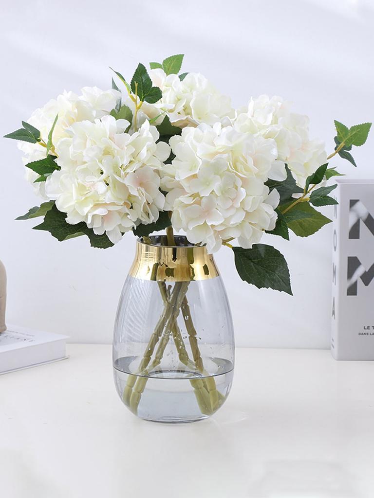 4 шт. искусственных цветов гортензии искусственные цветы гортензии искусственные гортензии со стеблями искусственные шелковые гортензии цветы со стеблями для домашнего декора