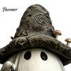 Винтажные Осенние Аксессуары для Декора Хэллоуин Призрак Колпак Волшебника Смоляная Фигурка со Светодиодным Фонарем, Колдунья Уникальный Праздничный Предмет Коллекции Держащая Лампу Статуэтка,