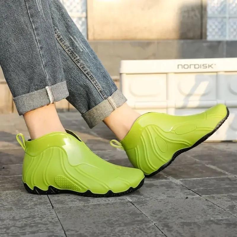 Сапоги для мужчин, износостойкие, водонепроницаемые и нескользящие, пластиковые, для дождливого дня, дизайнерские, новые, дешевые