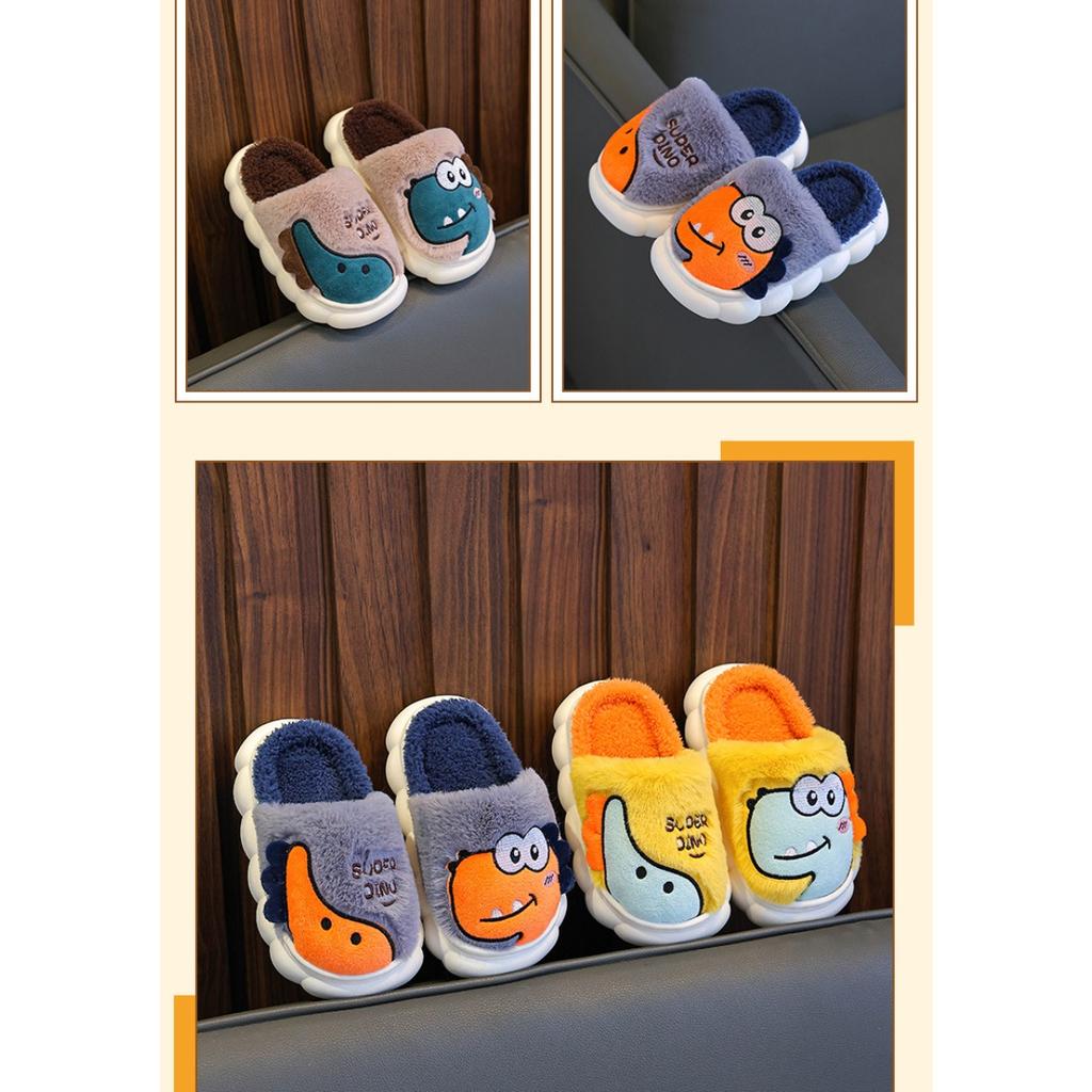Children's Cotton Slippers for Winter, Boys' Dinosaur Indoor Home, Girls' Baby, Children's Anti Slip Parent-child Cotton Shoes