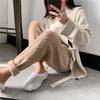 Knitted Pants Loose Women's Spring and Autumn Knitted Harem Pants Elasticated Waist Active Pants