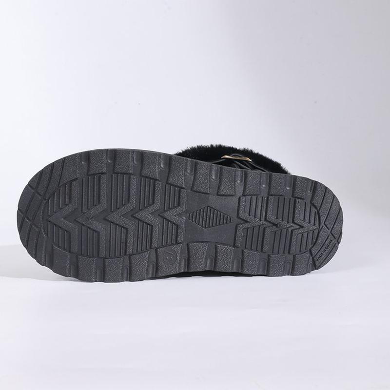 Fashion Casual Thick Bottom Women's Furry Snow Boots 2025 Winter Fluffy Fur Ankle Boots with Platform Classic Solid Shoes for Woman