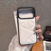 For iPhone 17 Pro Case Triangle Quilted Down Jacket Design PU Leather TPU Phone Cover
