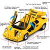 1:24 F1-Lm Lp500S Металлический Модель Спортивного Автомобиля Литье под Давлением Игрушка Двери Открываются Звук Свет Оттяжка Рулевое Управление Передними Колесами Автомобиль Подарок на День Детей