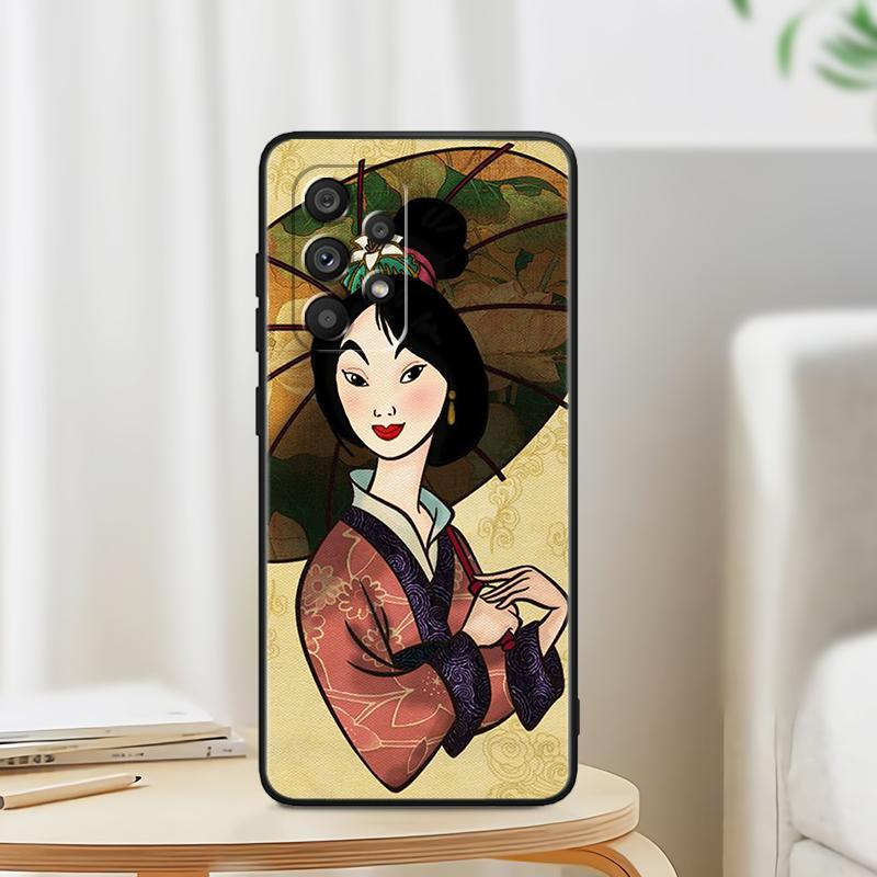 Аниме Девушка Мулан Крутой Для Samsung A53 A52 A33 A32 A51 A71 A21S A13 A73 A50 A22 A23 A03 A72 A54 A12 5G Черный TPU Чехол Для Телефона