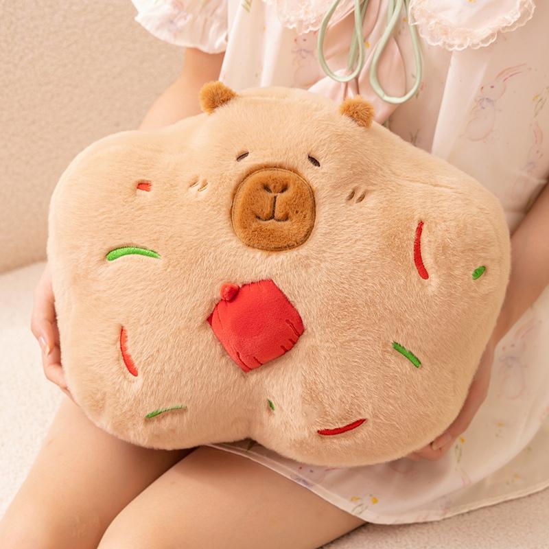 Cheese Bear Cat Brown Gingerbread Capybara Biscuit Super Soft Baby Snacks Dessert Party Toys Animals Christmas Birthday Present
