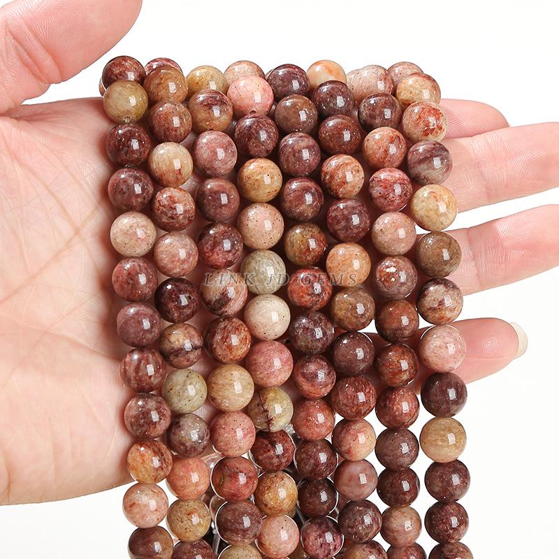 Jingde Jewelry Natural Dark Red Jasper Round Beads Bracelet - DIY Jewelry Accessories