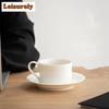 250 мл чисто белая фарфоровая чашка для кофе латте хлопья кружка набор для дневного чая кружка блюдце чашка комплект пара ручек чашки вода молоко чашки