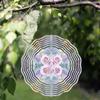 Hanging Wind Spinner with Pink Roses and Green Leaves 360 Degree Rotating Metal Art Chime for Garden Balcony Decor