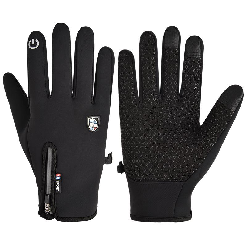Unisex Outdoor Cycling Ski Gloves with Fleece, Reflective Strips & Touchscreen Functionality - Ideal for Autumn/Winter
