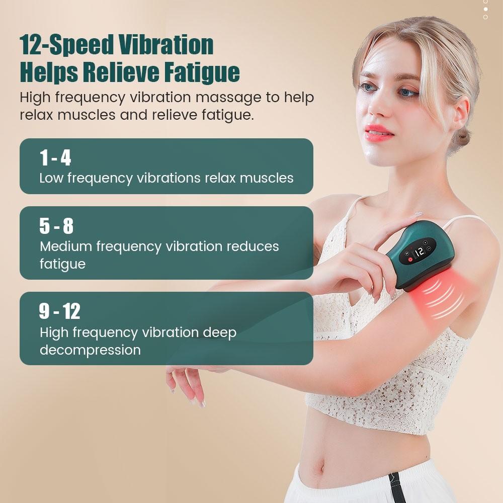 Meridian Dredging Brush Vibration Heating Gua Sha Massage Board Small Portable Electric Scraping Massager