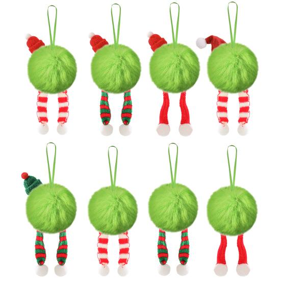 6 шт. Подвеска на елку Поразительный дизайн Пушистый Рождественский пушистый шар Украшение Подвесное украшение Сезонные домашние акценты