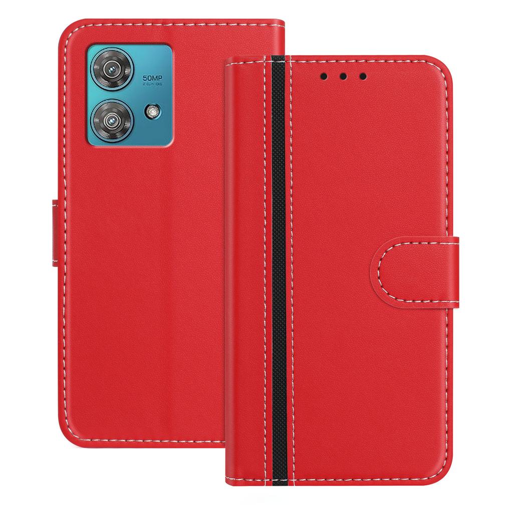 For Motorola Edge 40 Neo 5G Phone Cases Wallet Stand Color Splicing Leather Cover with Magnetic Clasp