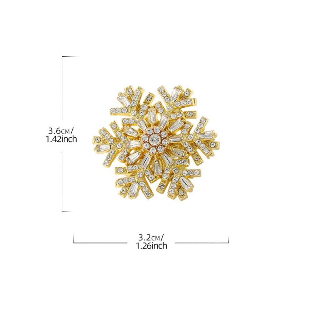 Sparkling Creative Snowflake Pin Rhinestone Zinc Zinc Alloy Zircon Badge Valentine's Day
