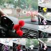 Car Hanging Pendant Sparkling Rhinestone Design with Plush Balls Vivid