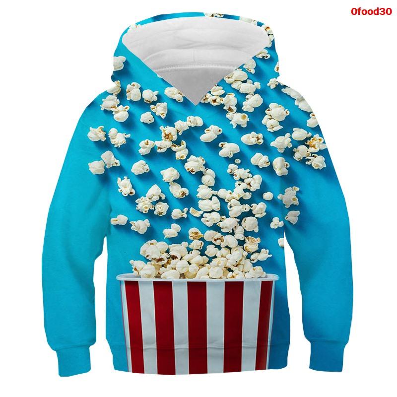 3D Печать Смешные Топы с Едой Конфеты Макаруны Худи для Девочек и Мальчиков Детские Толстовки с Капюшоном Одежда для Подростков 2021 Детские Пуловеры Nutella
