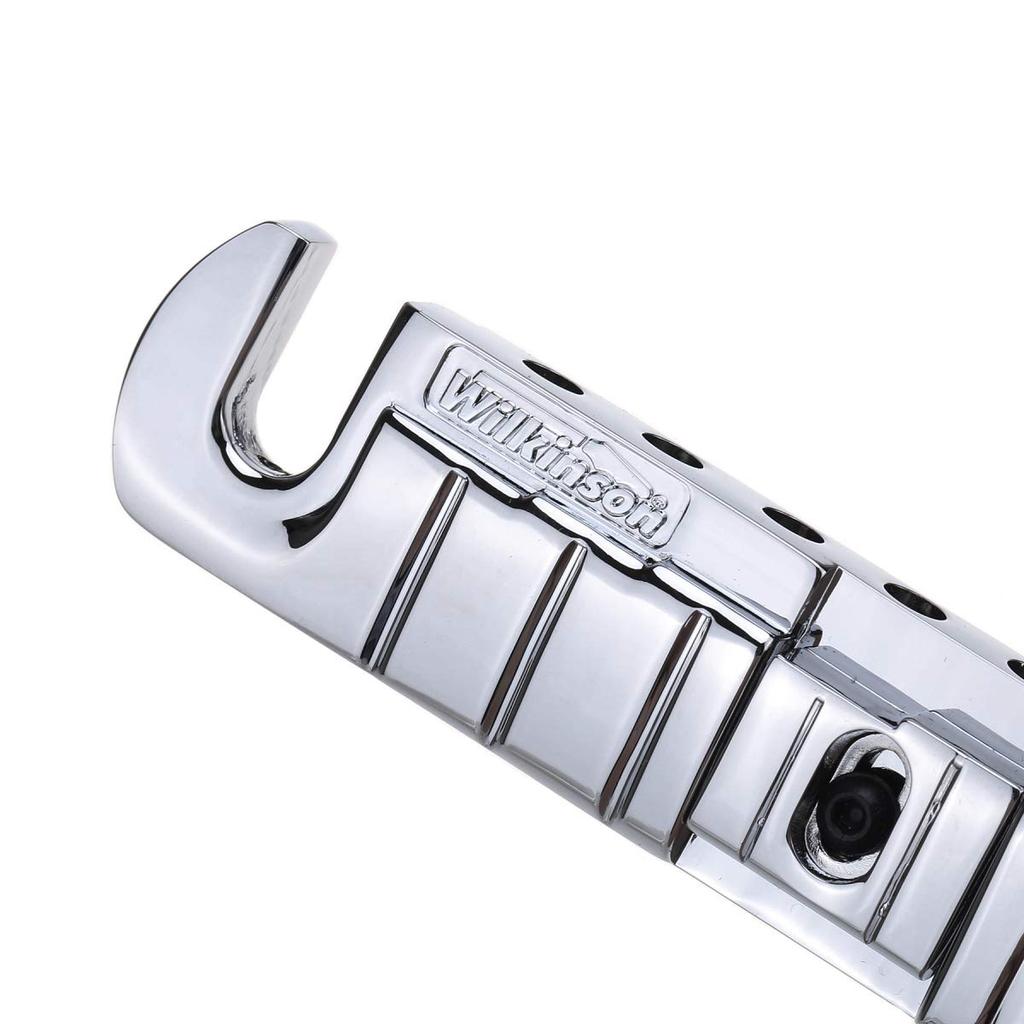 Wilkinson GTB Adjustable Wraparound Bridge/Tailpiece for Les Paul-Style Electric Guitars, Chrome