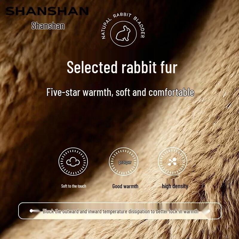 SHANSHAN Men's Fur-Lined Parka with Fox Fur Collar