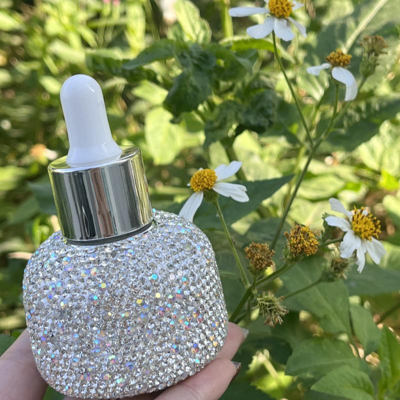 Стеклянный флакон-капельница с бриллиантами - 30 мл, элитная парфюмерия и эфирное масло для ухода за кожей