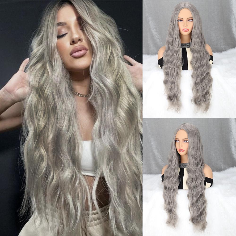 Синтетический натуральный длинный волнистый парик для наращивания волос коричневый парик термостойкий парик для женщин повседневный