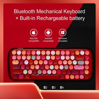 Механическая Bluetooth-клавиатура LUSC, методы Bluetooth и проводного подключения, освещение и зарядка, для планшетов, настольных компьютеров, ноутбуков