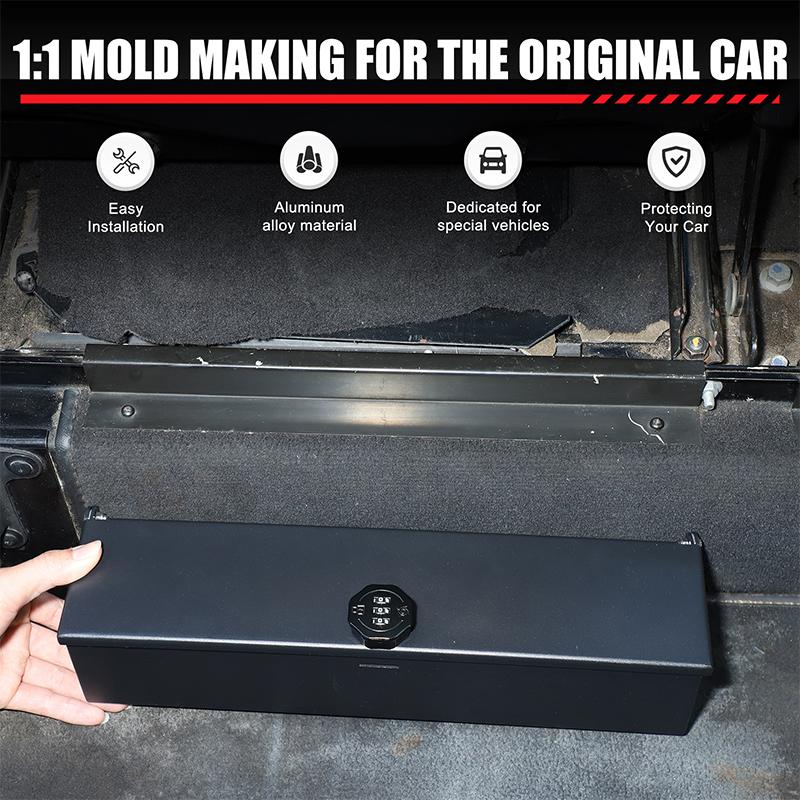 For Land Rover Defender 90 110 2004-2018 Aluminum alloy black car front seats rear lower password box car accessories XS7