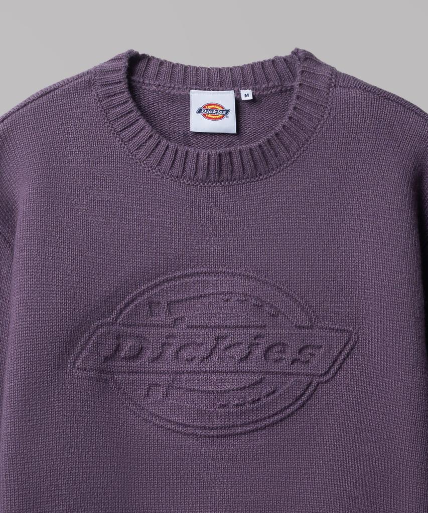 DICKIES Embossed Logo Pullover Crop Knit Purple
