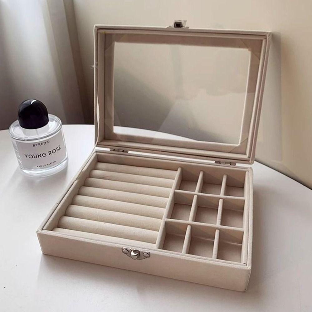 Держатель для колец Органайзер для украшений Прозрачная коробка для демонстрации украшений Коробка для хранения украшений Дорожное хранение