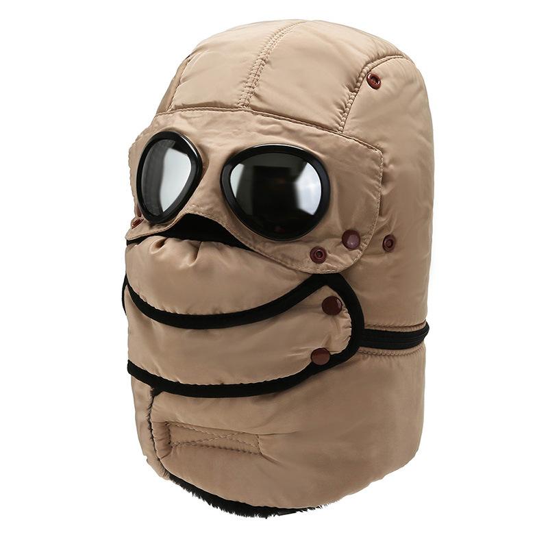 Зимняя термофлисовая лыжная шапка для лица, утепленные шапки для шеи с очками