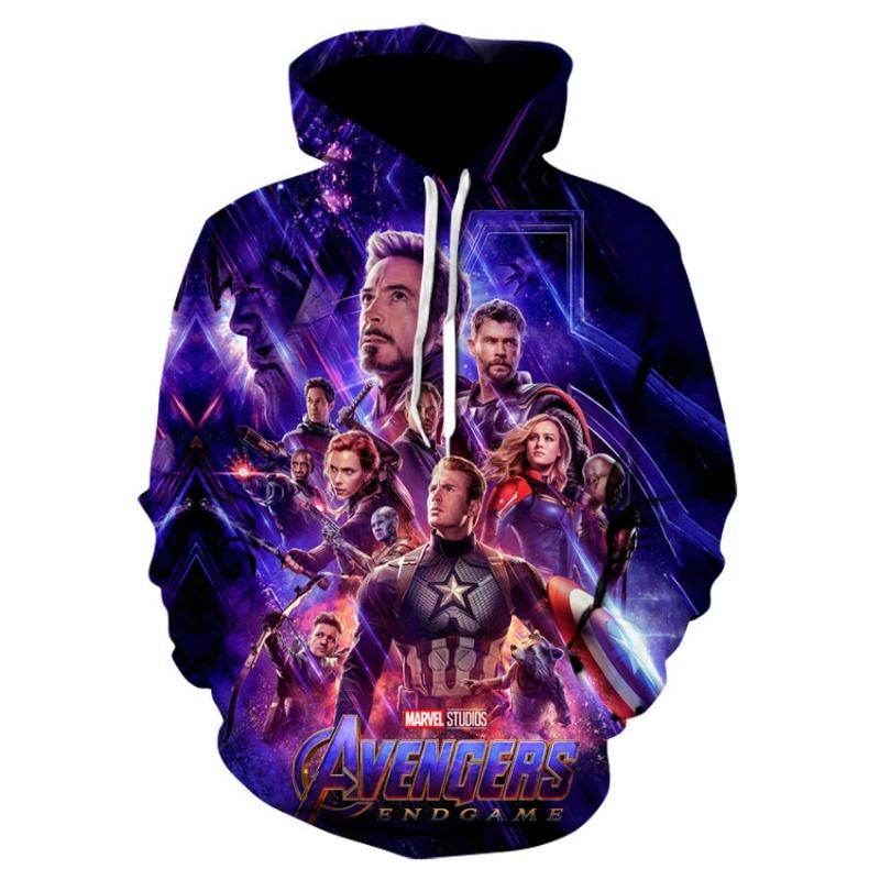 Avengers Endgame Quantum Realm Cosplay Costume 3D Hoodies Men women Hooded Avengers Zipper End Game Sweatshirt Jacket