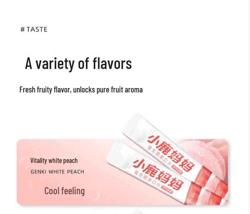 FAWNMUM Probiotic Peach Mouthwash Travel Pack